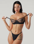 2-Piece Lace Bra & Thong Set | Soft Ribbed Lingerie in Multiple Colors