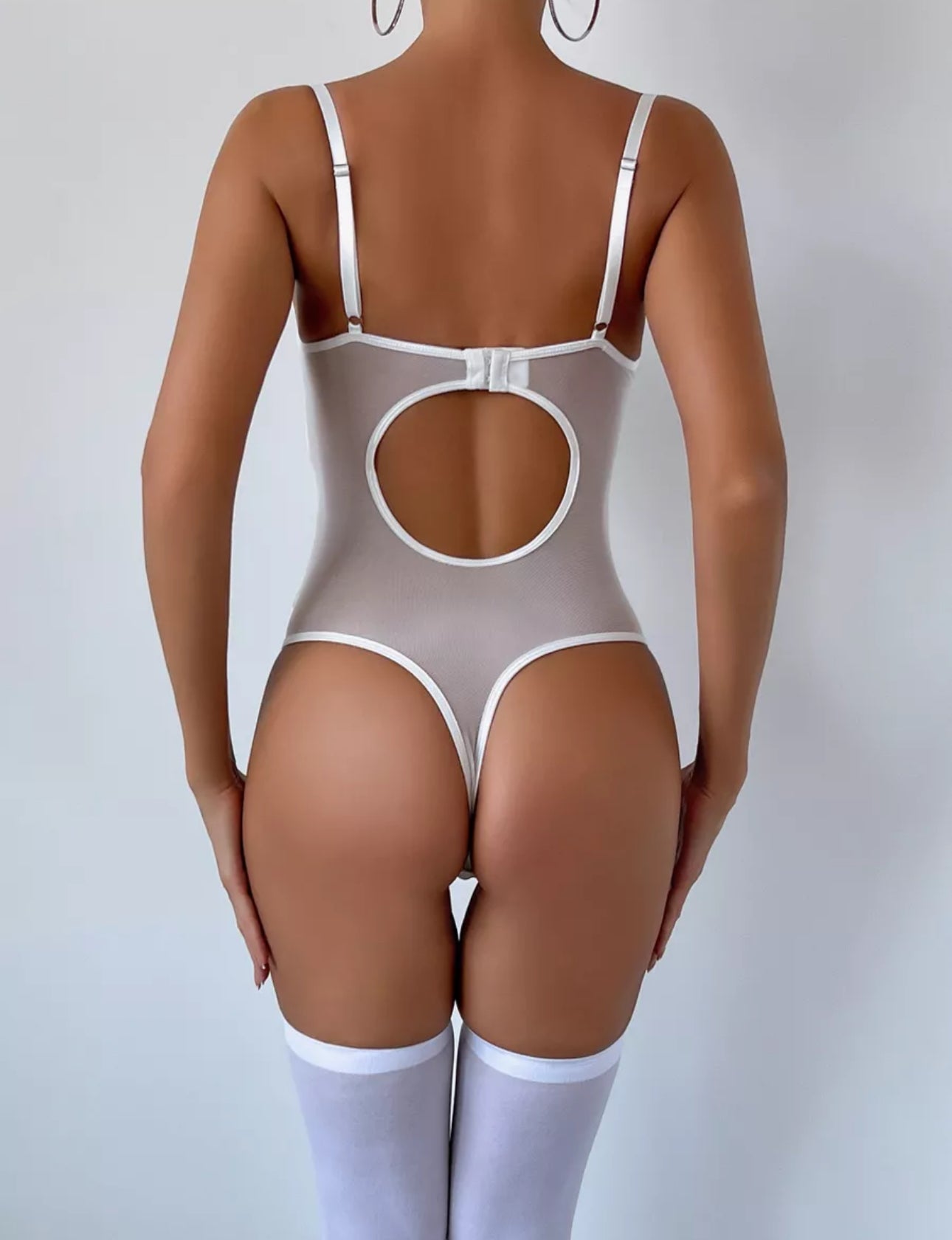 Lace Corset Bodysuit with Stockings